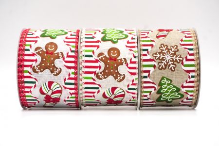 Різдвяна в'язана стрічка з дизайном різдвяних цукерок